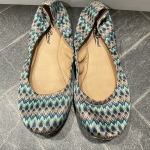 Lucky Brand “Emmie” Multicolored Zig Zag Print Slip On Ballet Flat Size 6